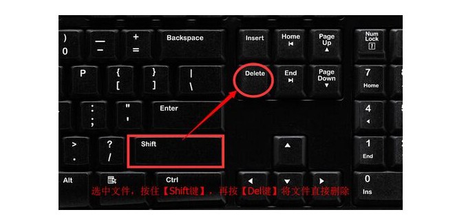 文件和文件夹的删除快捷键：“Shift”+“Delete”组合键
