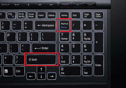 方法一：同时按Shift+NumLk