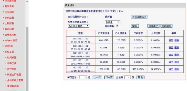 e-系统工具—流量统计中查找