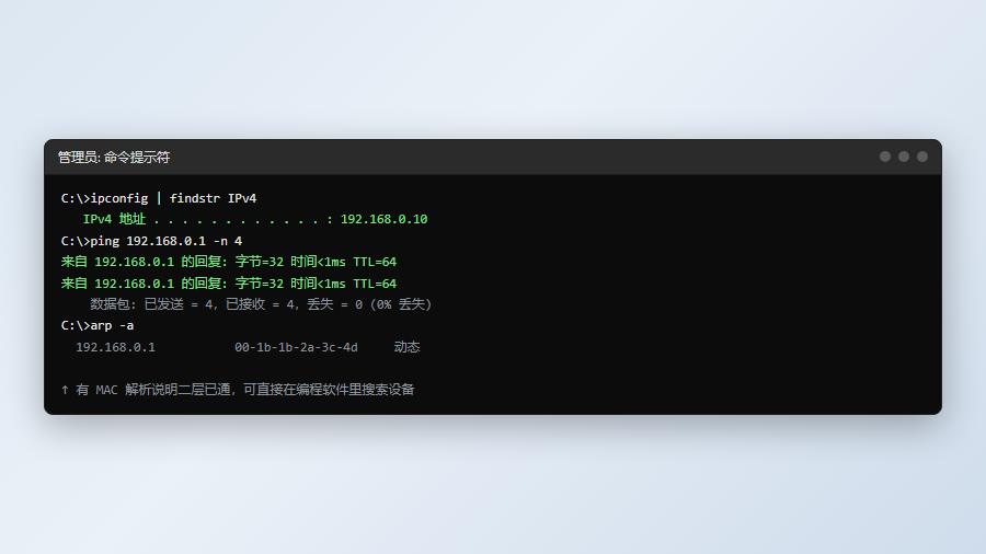 TIA Portal可访问设备列表显示PLC型号与IP地址