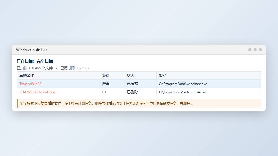 用 MRT 完全扫描处理被改动的系统设置
